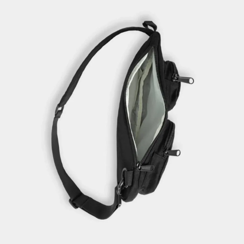 Champion Canvas Sling Bag Black Crossbody Shoulder Travel Backpack Unisex